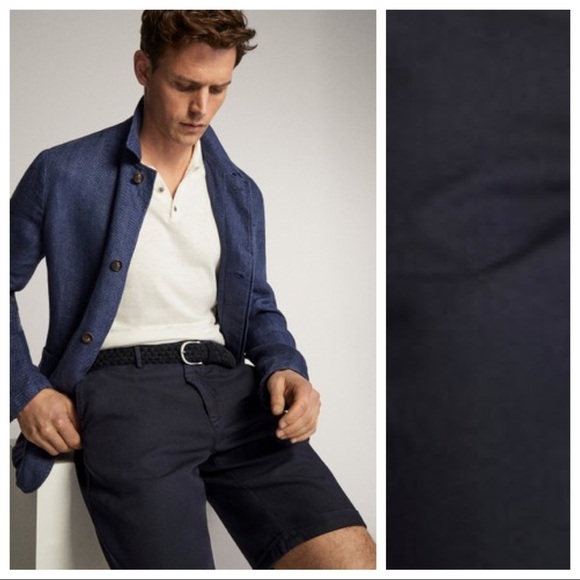 NWOT. Massimo Dutti Blue Bermuda Shorts. Size 40. - Picture 1 of 10